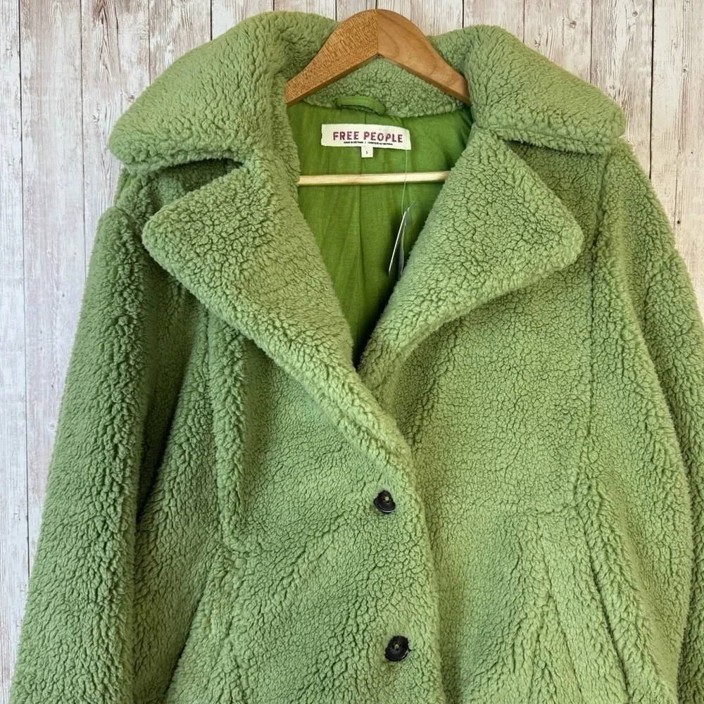 Free People‎ Joplin Cozy Sweet Pistachio Jacket Size Medium Women